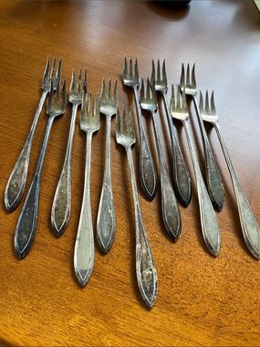 Classic Silver Cocktail Forks - Set of 12  P.C. And Co silverplate